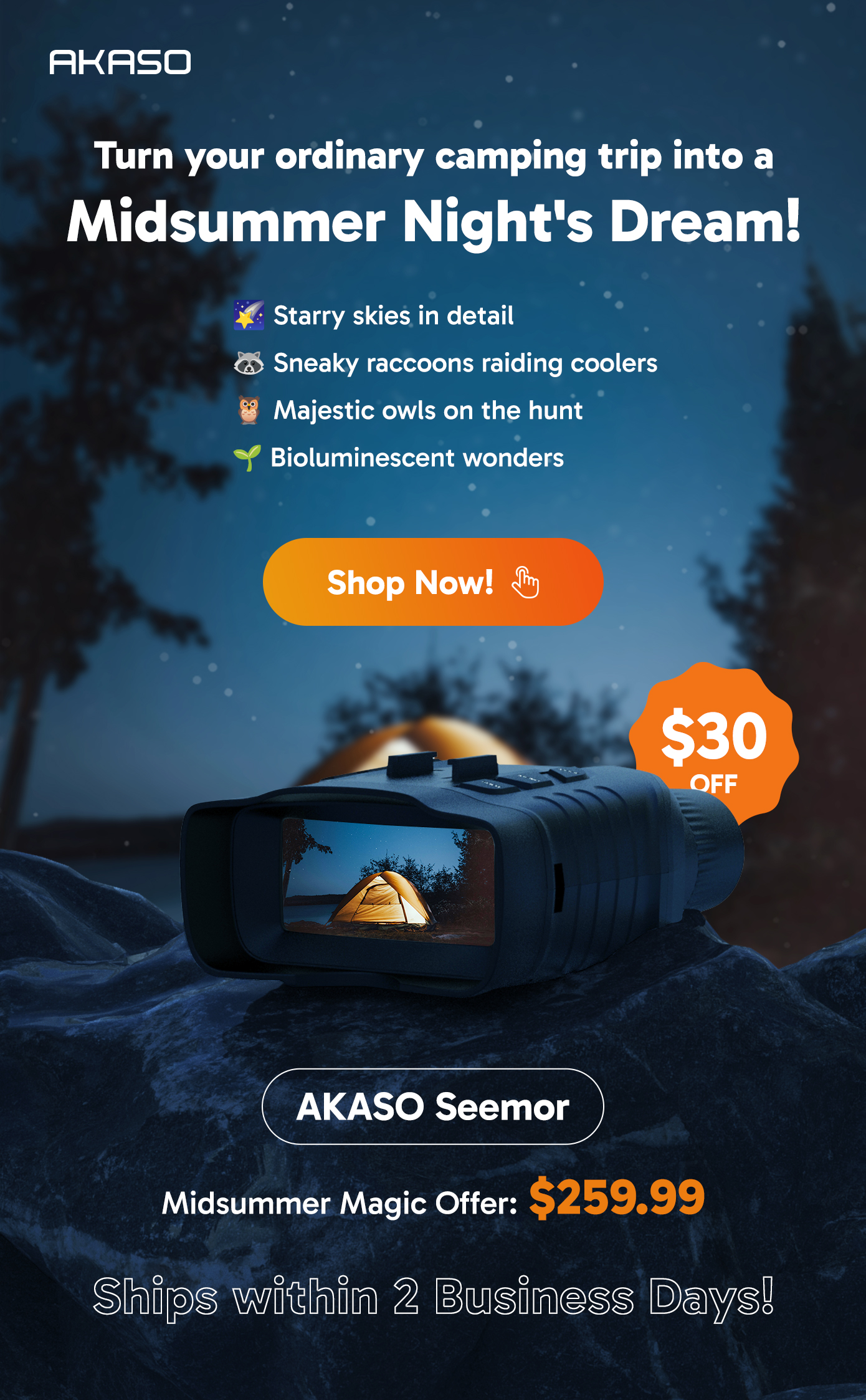 AKASO Night Vision Seemor 200 deals, Exclusive camping season deal inside!